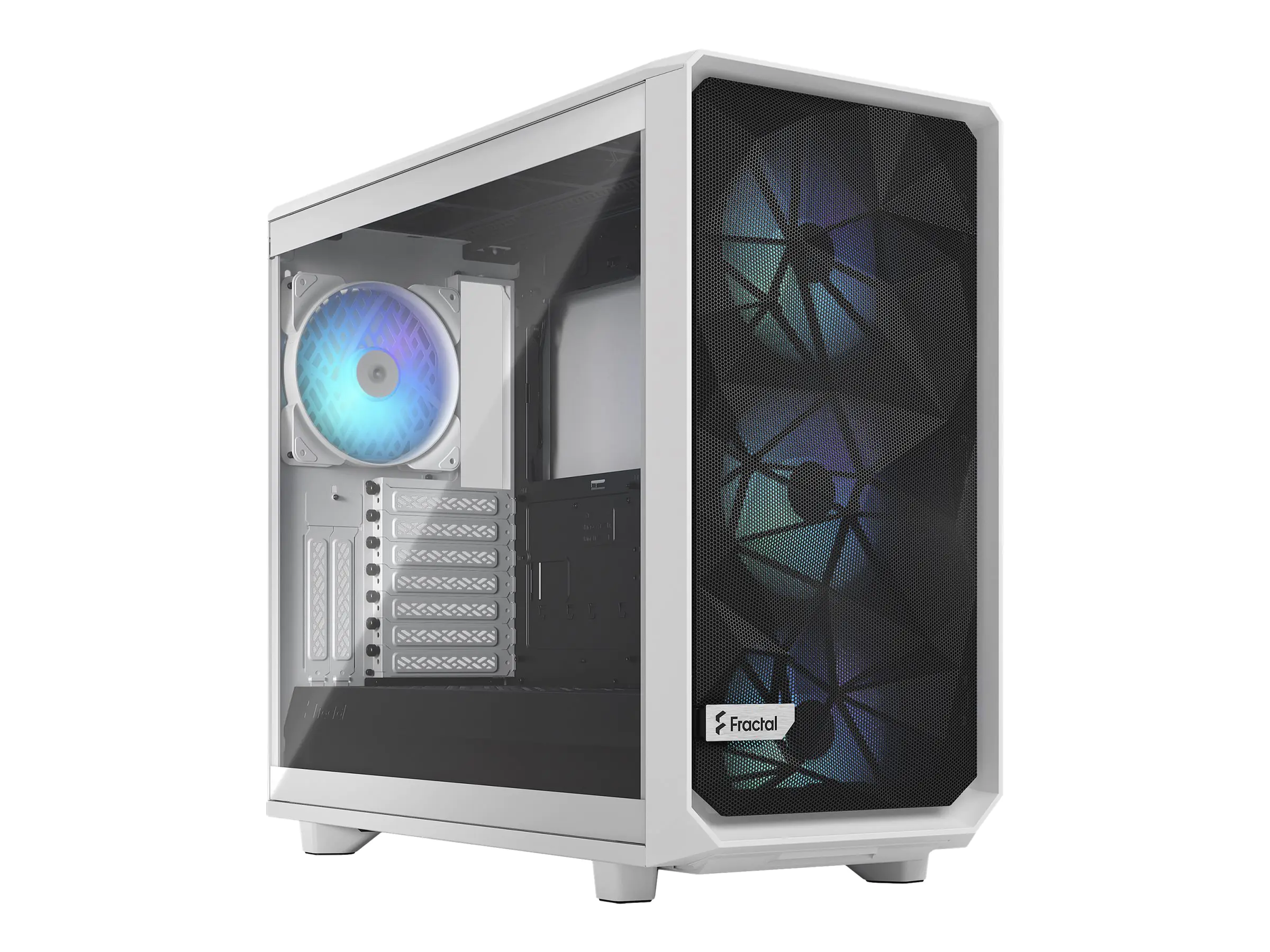 Fractal Design Meshify 2 RGB - Tower - E-ATX - Seitenteil mit Fenster (gehärtetes Glas) - keine Spannungsversorgung (ATX) - White TG Clear Tint - USB/Audio
