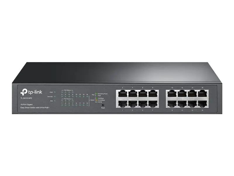 TP-LINK Easy Smart TL-SG1016PE - Switch - Smart - 8 x 10/100/1000 (PoE+) + 8 x 10/100/1000 - Desktop, an Rack montierbar - PoE+ (110 W) TP-LINK Easy Smart TL-SG1016PE - Switch - Smart - 8 x 10/100/1000 (PoE+) + 8 x 10/100/1000 - Desktop, an Rack montierbar - PoE+ (110 W)