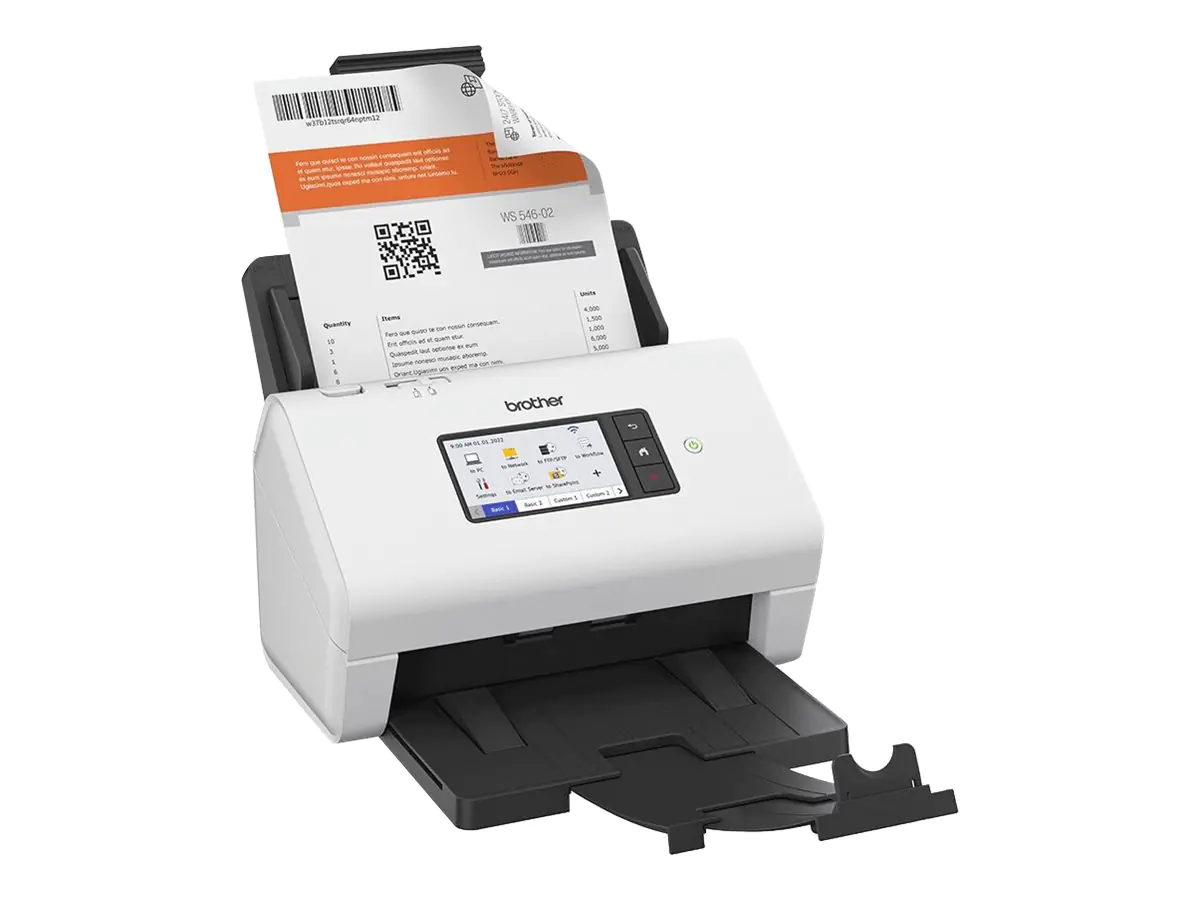Brother ADS-4900W - Dokumentenscanner - Dual CIS - Duplex - A4 - 600 dpi x 600 dpi - bis zu 60 Seiten/Min. (einfarbig) / bis zu 60 Seiten/Min. (Farbe) - automatischer Dokumenteneinzug (100 Blätter) - bis zu 9000 Scanvorgänge/Tag - USB 3.0, LAN, Wi-Fi(n),