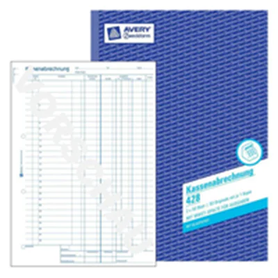 Avery Zweckform Kassenabrechnung 428 DIN A4 2x50Blatt