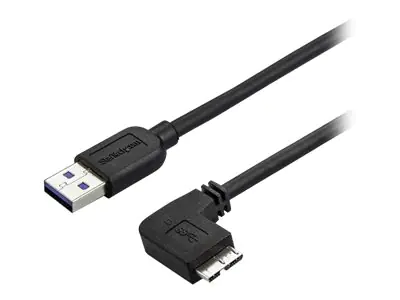 StarTech 50cm Slim Micro USB 3.0 Kabel rechtsgewinkelt - USB 3.1 Gen 1 (5 Gbit/s) Anschlusskabel - USB-Kabel - Micro-USB Typ B (M) zu USB Typ A (M) - USB 3.0 - 50 cm - geformt, rechts-gewinkelter Stecker - Schwarz StarTech 50cm Slim Micro USB 3.0 Kabel rechtsgewinkelt - USB 3.1 Gen 1 (5 Gbit/s) Anschlusskabel - USB-Kabel - Micro-USB Typ B (M) zu USB Typ A (M) - USB 3.0 - 50 cm - geformt, rechts-gewinkelter Stecker - Schwarz
