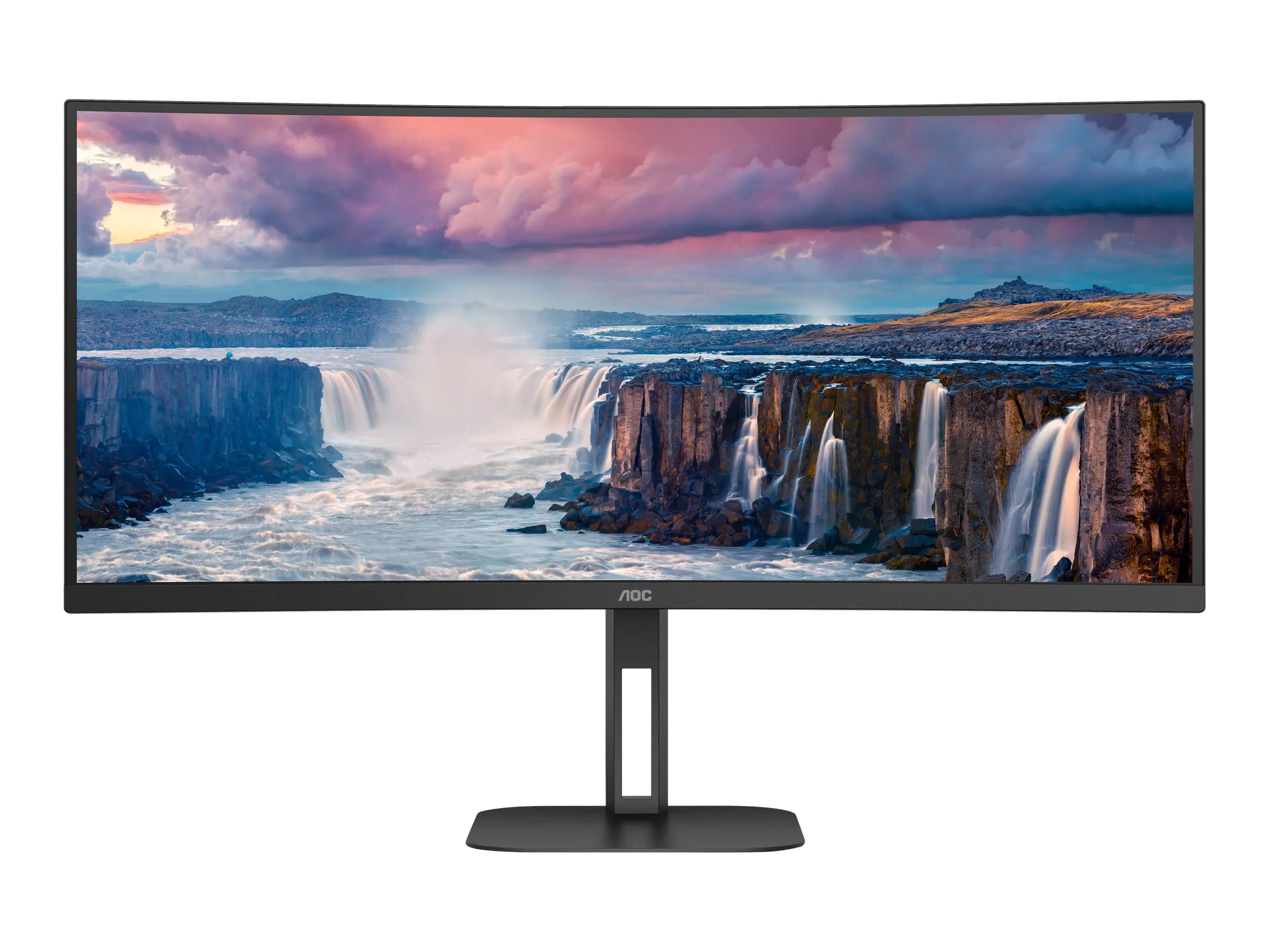 AOC Value-line CU34V5C/BK - V5 series - LED-Monitor - gebogen - 86.4 cm (34") - 3440 x 1440 WQHD @ 100 Hz - VA - 300 cd/m² - 3000:1 - 4 ms - HDMI, DisplayPort, USB-C - Lautsprecher - mattschwarz AOC Value-line CU34V5C/BK - V5 series - LED-Monitor - gebogen - 86.4 cm (34") - 3440 x 1440 WQHD @ 100 Hz - VA - 300 cd/m² - 3000:1 - 4 ms - HDMI, DisplayPort, USB-C - Lautsprecher - mattschwarz