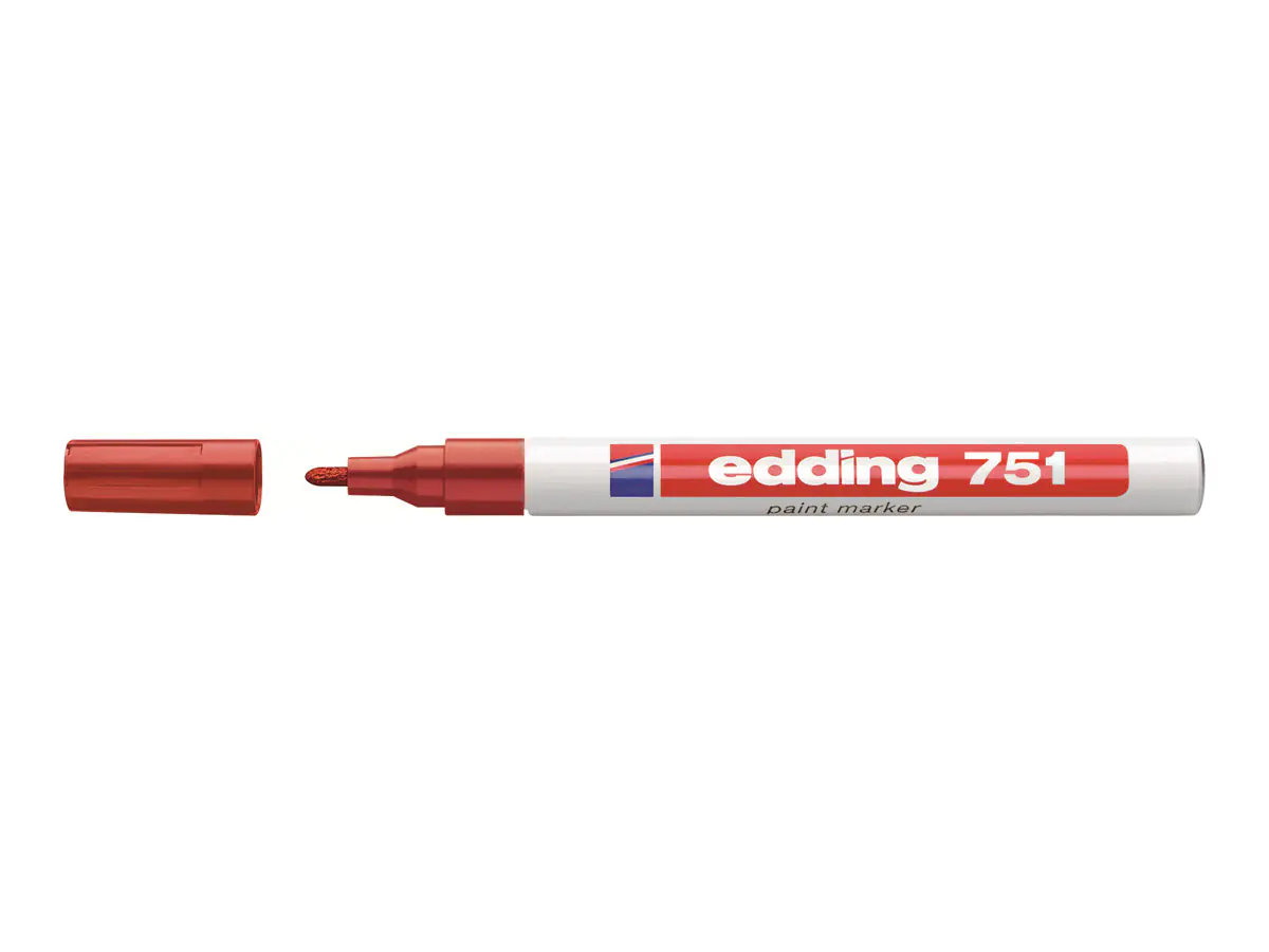 edding Lackmarker 751 4-751002 1-2mm Rundspitze permanent rot