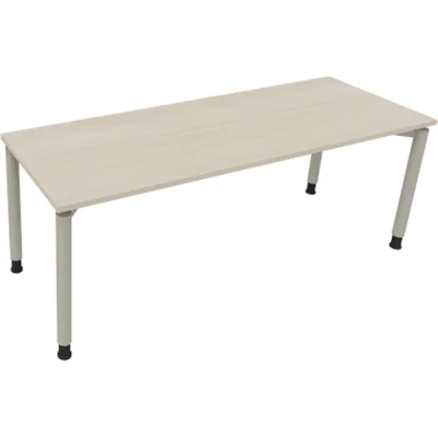 Schreibtisch Vierfuß Rundrohr B2000xT700xH680-820 si/Akazie hell Schreibtisch Vierfuß Rundrohr B2000xT700xH680-820 si/Akazie hell