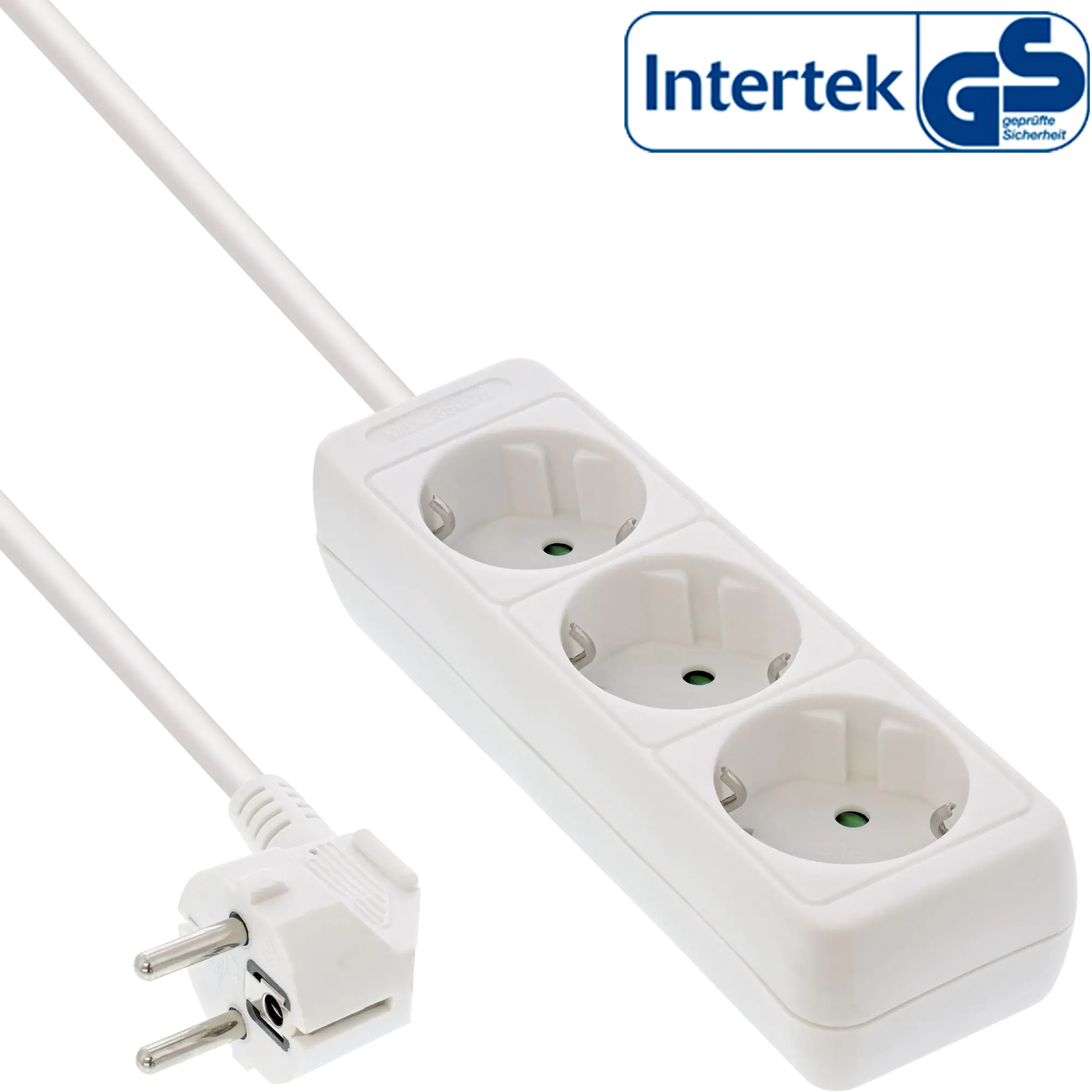 InLine Steckdosenleiste - 3-fach Schutzkontakt - weiß - 3m 16433W