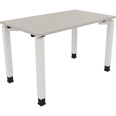 Schreibtisch Vierfuß Quadratrohr B1200xT700xH680-820 ws/Lichtgrau