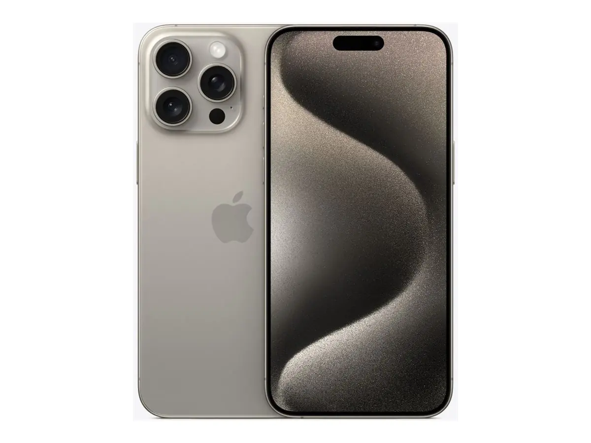 Apple iPhone 15 Pro Max - 5G Smartphone - Dual-SIM / Interner Speicher 256 GB - OLED-Display - 6.7" - 2796 x 1290 pixels (120 Hz) - Triple-Kamera 48 MP, 12 MP, 12 MP - front camera 12 MP - Natural Titanium Apple iPhone 15 Pro Max - 5G Smartphone - Dual-SIM / Interner Speicher 256 GB - OLED-Display - 6.7" - 2796 x 1290 pixels (120 Hz) - Triple-Kamera 48 MP, 12 MP, 12 MP - front camera 12 MP - Natural Titanium