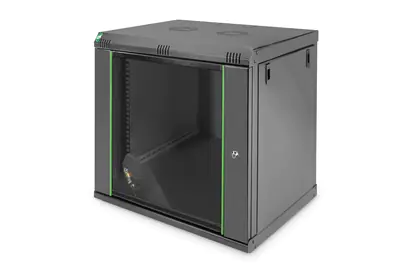 Digitus Dynamic Basic DN-19 16-U-EC-SW - Schrank Netzwerkschrank - geeignet für Wandmontage - RAL 9005, Schwarz - 12U - 48.3 cm (19")