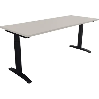 Schreibtisch Kufe Einzels. Quadrat B1400xT700xH650-850 an/Lichtgrau Schreibtisch Kufe Einzels. Quadrat B1400xT700xH650-850 an/Lichtgrau