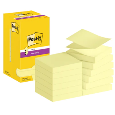 Post-it Haftnotiz Super Sticky Z-Notes 76 x 76 mm (B x H) gelb 90 Bl./Block 12 Block/Pack. Post-it Haftnotiz Super Sticky Z-Notes 76 x 76 mm (B x H) gelb 90 Bl./Block 12 Block/Pack.