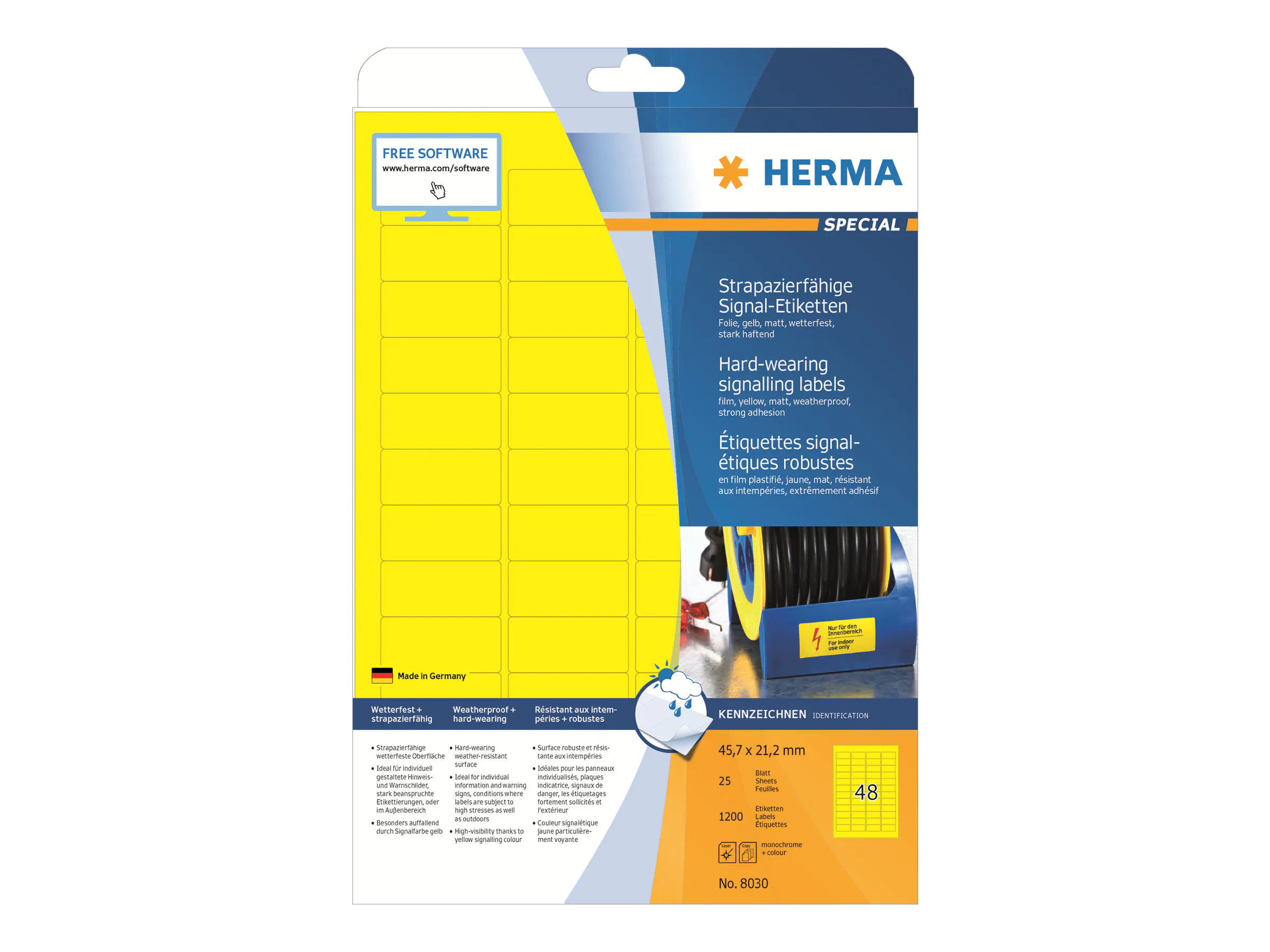 HERMA Special - Matt - selbstklebend - Gelb 8030