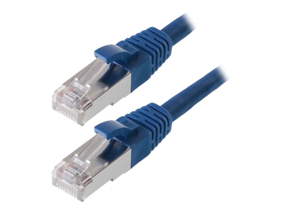 Helos - Patch-Kabel - RJ-45 (M) bis RJ-45 (M) - 3 m - SF/UTP - CAT 5e - geformt, ohne Haken - Blau Helos - Patch-Kabel - RJ-45 (M) bis RJ-45 (M) - 3 m - SF/UTP - CAT 5e - geformt, ohne Haken - Blau