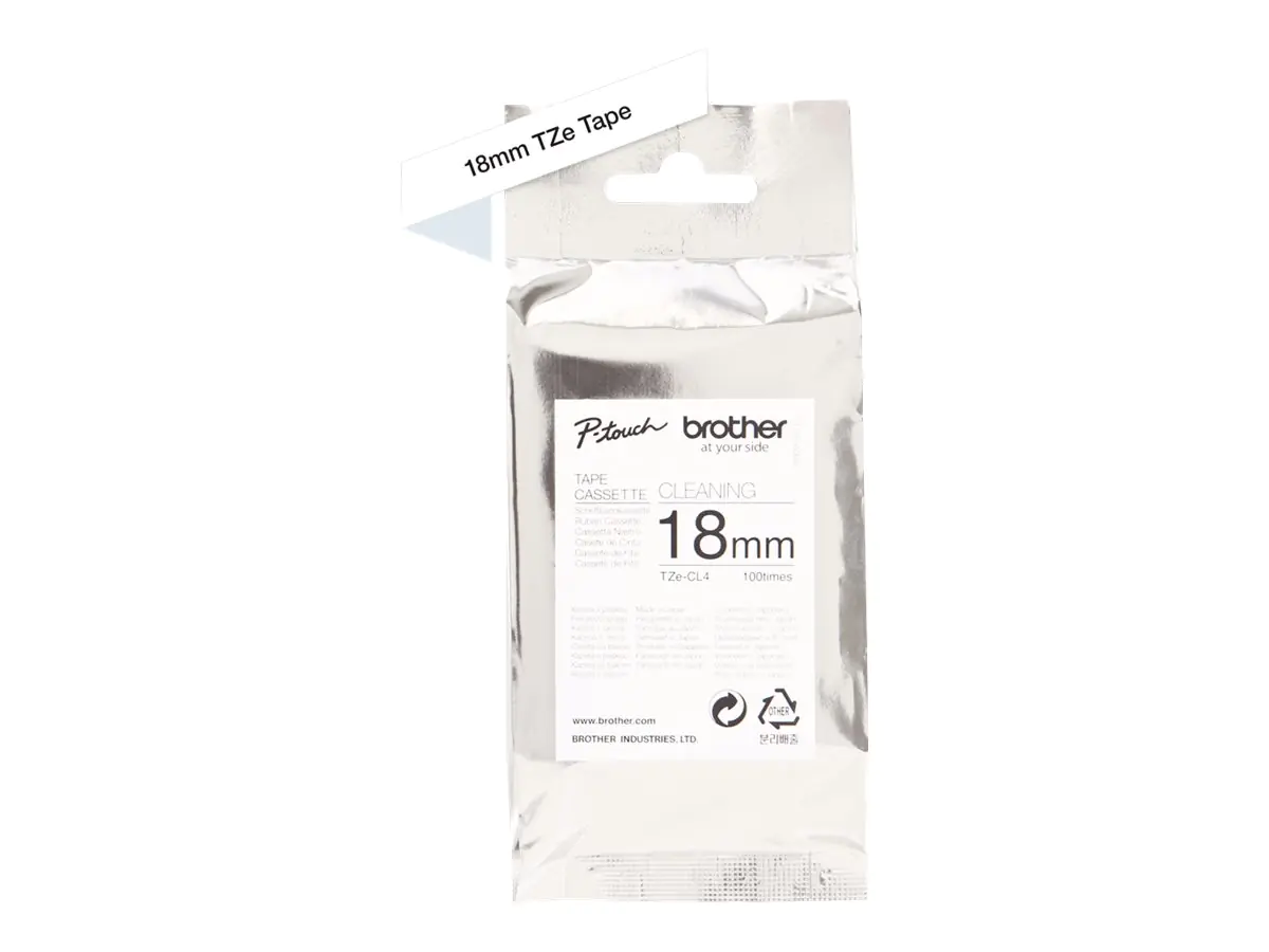 Brother TZe-CL4 - Rolle (1,8 cm x 8 m) 1 Kassette(n) Reinigungsband - für Brother PT-D600; P-Touch PT-3600, D400, D450, D800, E550, P900, P950; P-Touch EDGE PT-P750 Brother TZe-CL4 - Rolle (1,8 cm x 8 m) 1 Kassette(n) Reinigungsband - für Brother PT-D600; P-Touch PT-3600, D400, D450, D800, E550, P900, P950; P-Touch EDGE PT-P750