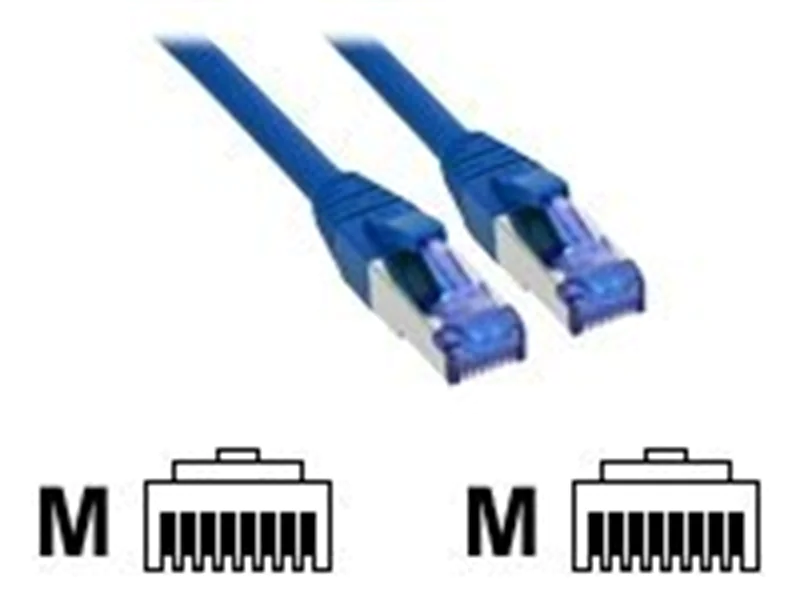 InLine Patchkabel - S/FTP (PiMf) - Cat.6A - halogenfrei - blau - 3m 76803B