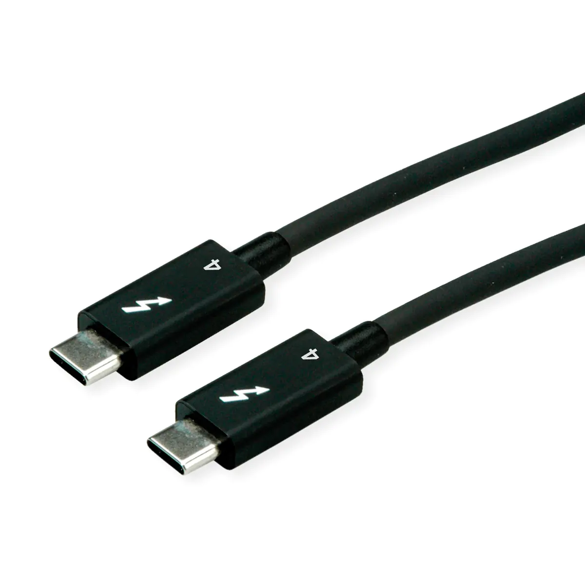 Roline - Thunderbolt-Kabel - 24 pin USB-C (M) zu 24 pin USB-C (M) - USB 3.1 / Thunderbolt 4 - 20 V - 5 A - 1 m - passiv, USB-Stromversorgung (100 W), Support von 8K 60 Hz, bis zu 40 Gbps Datentransferrate - Schwarz Roline - Thunderbolt-Kabel - 24 pin USB-C (M) zu 24 pin USB-C (M) - USB 3.1 / Thunderbolt 4 - 20 V - 5 A - 1 m - passiv, USB-Stromversorgung (100 W), Support von 8K 60 Hz, bis zu 40 Gbps Datentransferrate - Schwarz