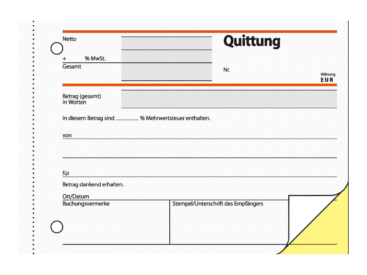 Sigel Quittung - 40 Blatt - A6 (105 x 148 mm) SD022