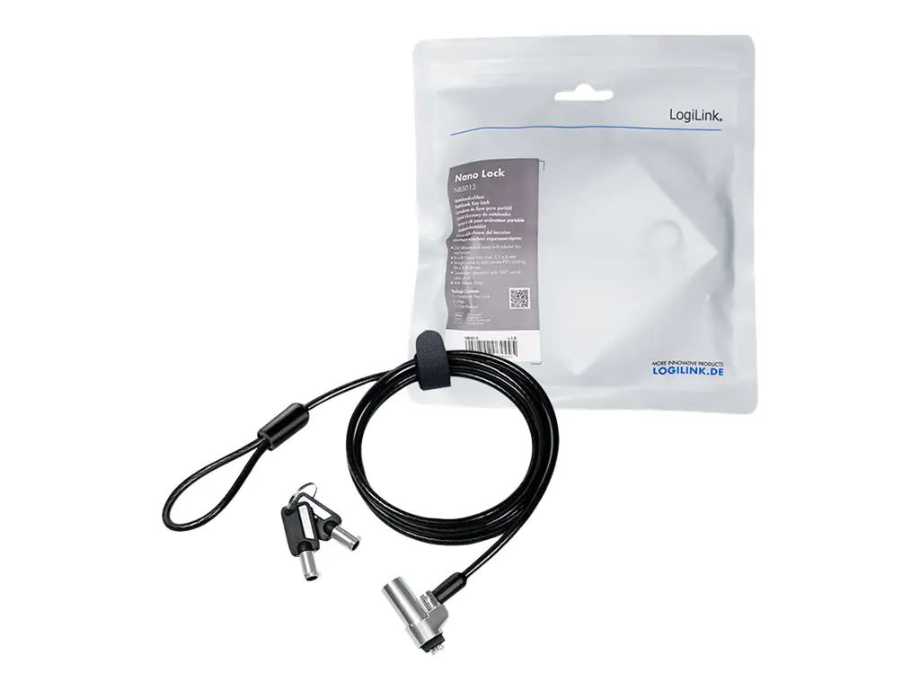 LogiLink Sicherheitskabelschloss - Dark Smoke NBS013