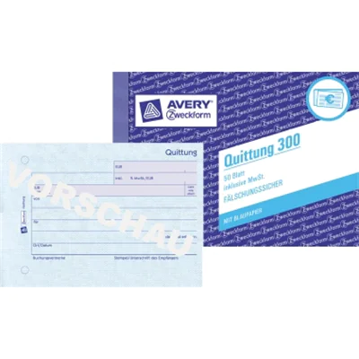 Avery Zweckform Quittung 300 DIN A6 quer 50Blatt Avery Zweckform Quittung 300 DIN A6 quer 50Blatt