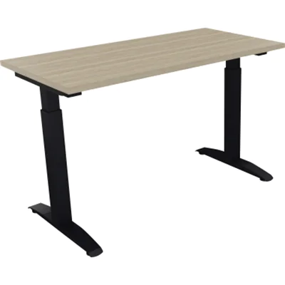 Schreibtisch Kufe Einzels. Quadrat B1200xT600xH650-850 an/Eiche Natur Schreibtisch Kufe Einzels. Quadrat B1200xT600xH650-850 an/Eiche Natur