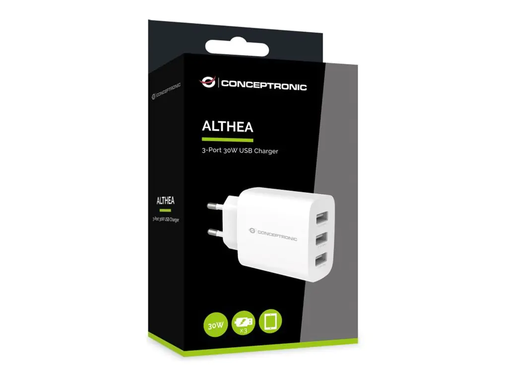 Conceptronic Netzteil - (AC-Netzteil) - 30 Watt - 6 A - 3 Ausgabeanschlussstellen (USB) ALTHEA13W