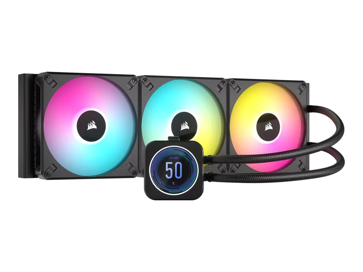 Corsair iCUE H170i ELITE LCD XT - Prozessor-Flüssigkeitskühlsystem - Kühlergröße: 420 mm - (für: LGA1700, LGA1200, LGA1150, LGA1151, LGA1155, LGA1156, LGA1366, LGA2011, LGA2066, AM5, AM4, AM3, sTR4, sTRX4) CW-9060076-WW