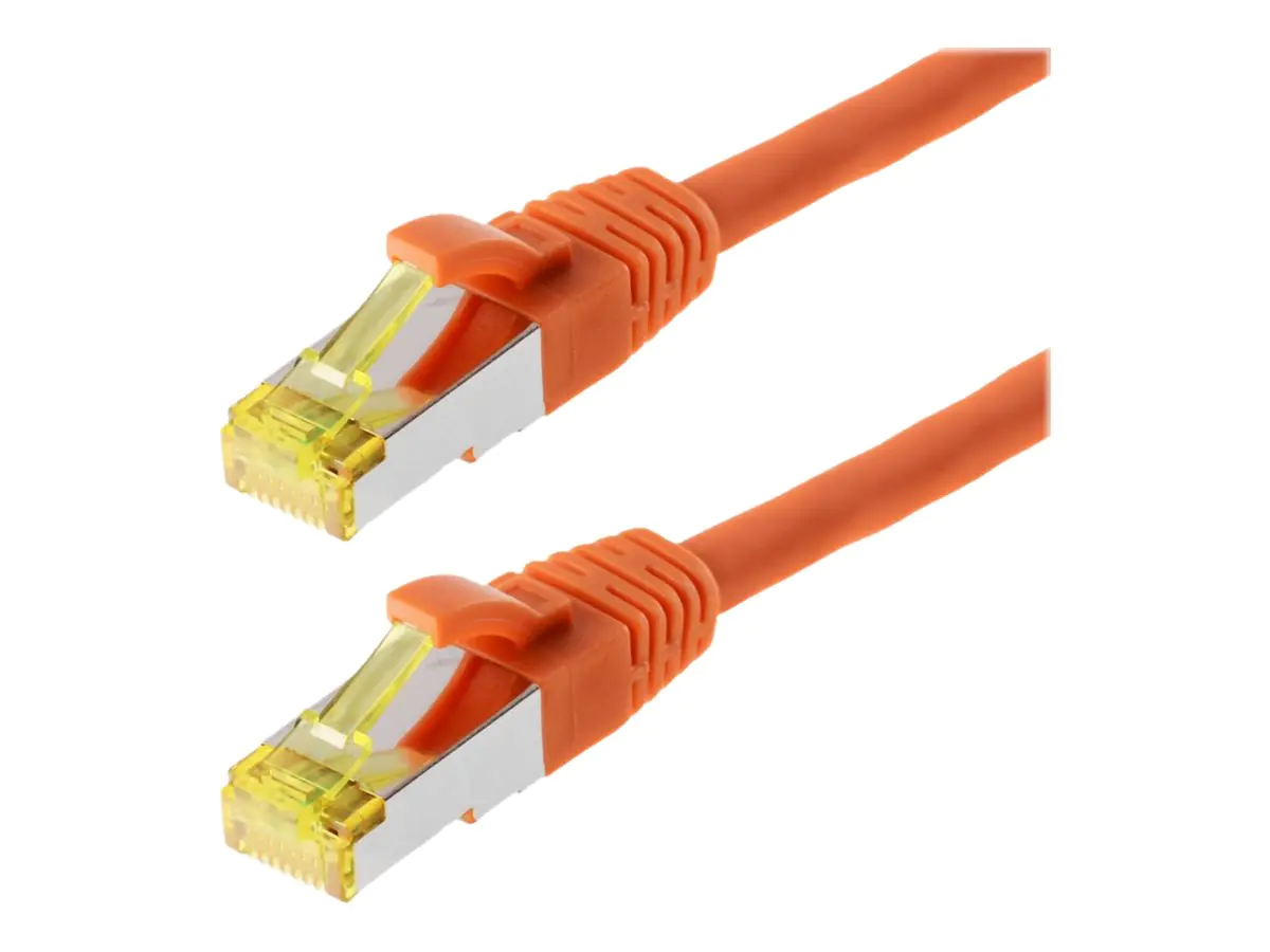 Helos - Patch-Kabel - RJ-45 (M) bis RJ-45 (M) - 5 m - SFTP, PiMF - CAT 6a - halogenfrei, geformt, ohne Haken - orange Helos - Patch-Kabel - RJ-45 (M) bis RJ-45 (M) - 5 m - SFTP, PiMF - CAT 6a - halogenfrei, geformt, ohne Haken - orange