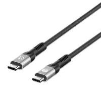 Manhattan USB-C to USB-C Cable (240W), 1m, Male to Male, Black, Thunderbolt 4, 40 Gbps (USB4 Gen 3x2), Extended Power Range (EPR) charging up to 240W (Note additional USB-C 240W wall charger needed), Backwards compatible to Thunderbolt 3, Lifetime Warrant Manhattan USB-C to USB-C Cable (240W), 1m, Male to Male, Black, Thunderbolt 4, 40 Gbps (USB4 Gen 3x2), Extended Power Range (EPR) charging up to 240W (Note additional USB-C 240W wall charger needed), Backwards compatible to Thunderbolt 3, Lifetime Warrant