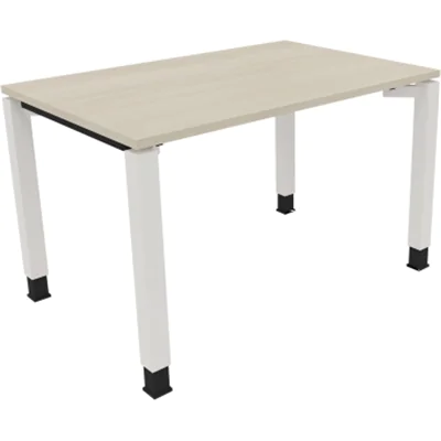 Schreibtisch Vierfuß Quadratrohr B1200xT800xH680-820 ws/Akazie hell Schreibtisch Vierfuß Quadratrohr B1200xT800xH680-820 ws/Akazie hell