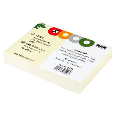 HAN Karteikarte 9812 für CROCO A8 DIN A8 liniert gelb 100 St./Pack. HAN Karteikarte 9812 für CROCO A8 DIN A8 liniert gelb 100 St./Pack.