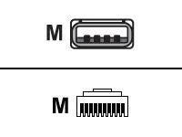 Zebra - USB-Kabel - USB (M) bis RJ-45 (10-polig) (M) - 2 m - geformt - für Symbol LI3608; Digital Scanner DS3608; Zebra DS3608, DS3678, LI3608, LI3678