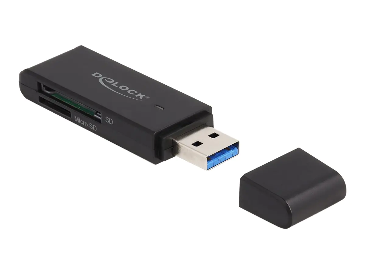 Delock - Kartenleser (SD, miniSD, RS-MMC, TransFlash, MMCmobile, microSD, MMCplus, MMCmicro, microSDHC, SDXC, microSDXC, MMC II, TurboSD, Turbo miniSD, MultiMediaCard Dual Voltage, RS-MMC Dual Voltage) - USB 3.2 Gen 1 Delock - Kartenleser (SD, miniSD, RS-MMC, TransFlash, MMCmobile, microSD, MMCplus, MMCmicro, microSDHC, SDXC, microSDXC, MMC II, TurboSD, Turbo miniSD, MultiMediaCard Dual Voltage, RS-MMC Dual Voltage) - USB 3.2 Gen 1