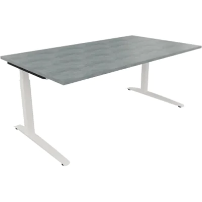 Schreibtisch Kufe Einzels. Quadrat B1800xT1000xH650-850 ws/Beton hell Schreibtisch Kufe Einzels. Quadrat B1800xT1000xH650-850 ws/Beton hell