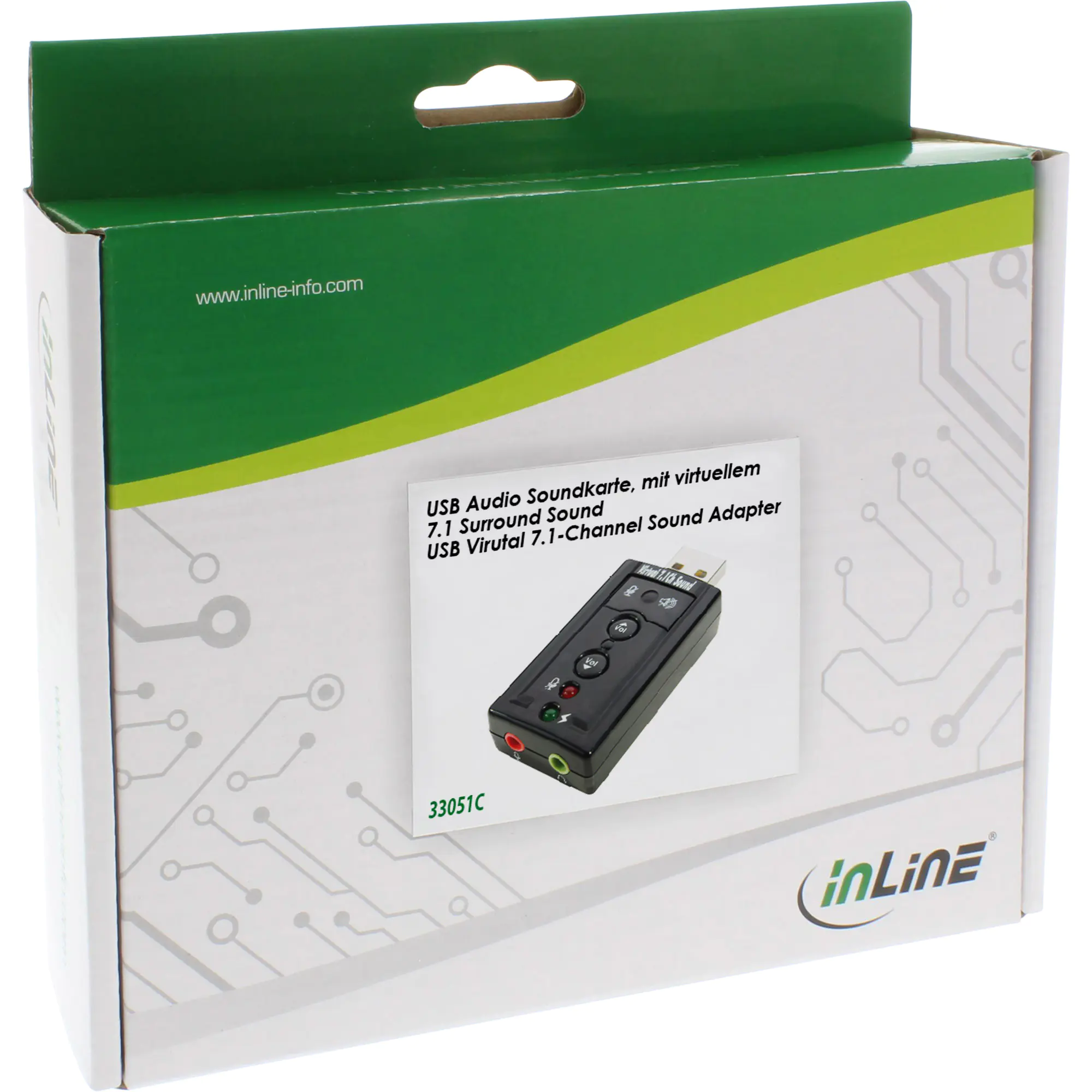 InLine USB Audio Soundkarte - mit virtuellem 7.1 Surround Sound 33051C