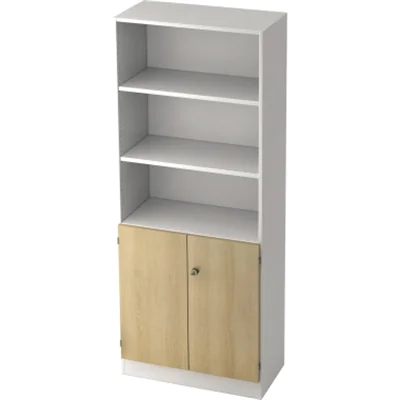 Hammerbacher Regalschrank Solid V6770/W/E/SG 5OH weiß/eiche Hammerbacher Regalschrank Solid V6770/W/E/SG 5OH weiß/eiche