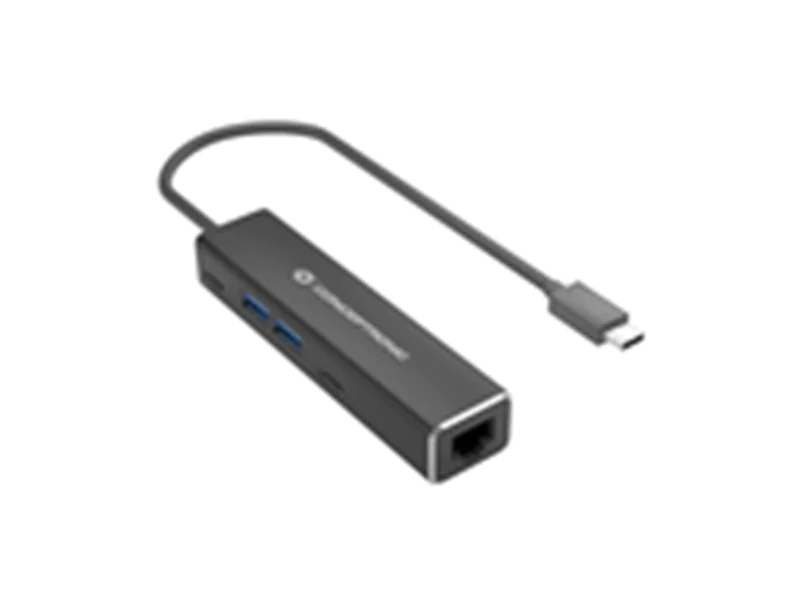 Conceptronic ABBY14B 2.5G Ethernet USB 3.2 Gen 1 Adapter mit USB-Hub, GbE, USB-A x 2, USB-C x 2, Kabelgebunden, USB 3.2 Gen 1 (3.1 Gen 1) Type-C, 10,100,1000,2500 Mbit/s, IEEE 802.1Q, IEEE 802.1p, IEEE 802.3, IEEE 802.3ab, IEEE 802.3az, IEEE 802.3bz
