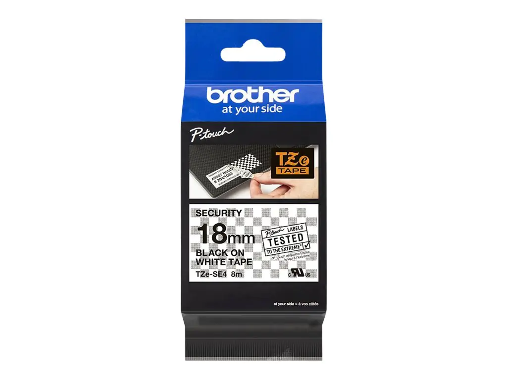 Brother TZe-SE4 - Selbstklebend - Schwarz auf Weiß - Rolle (1,8 cm x 8 m) 1 Kassette(n) laminiertes Band - für Brother PT-P750, P950; P-Touch PT-D800, E550, P750, P900, P950; P-Touch Cube Plus PT-P710 Brother TZe-SE4 - Selbstklebend - Schwarz auf Weiß - Rolle (1,8 cm x 8 m) 1 Kassette(n) laminiertes Band - für Brother PT-P750, P950; P-Touch PT-D800, E550, P750, P900, P950; P-Touch Cube Plus PT-P710