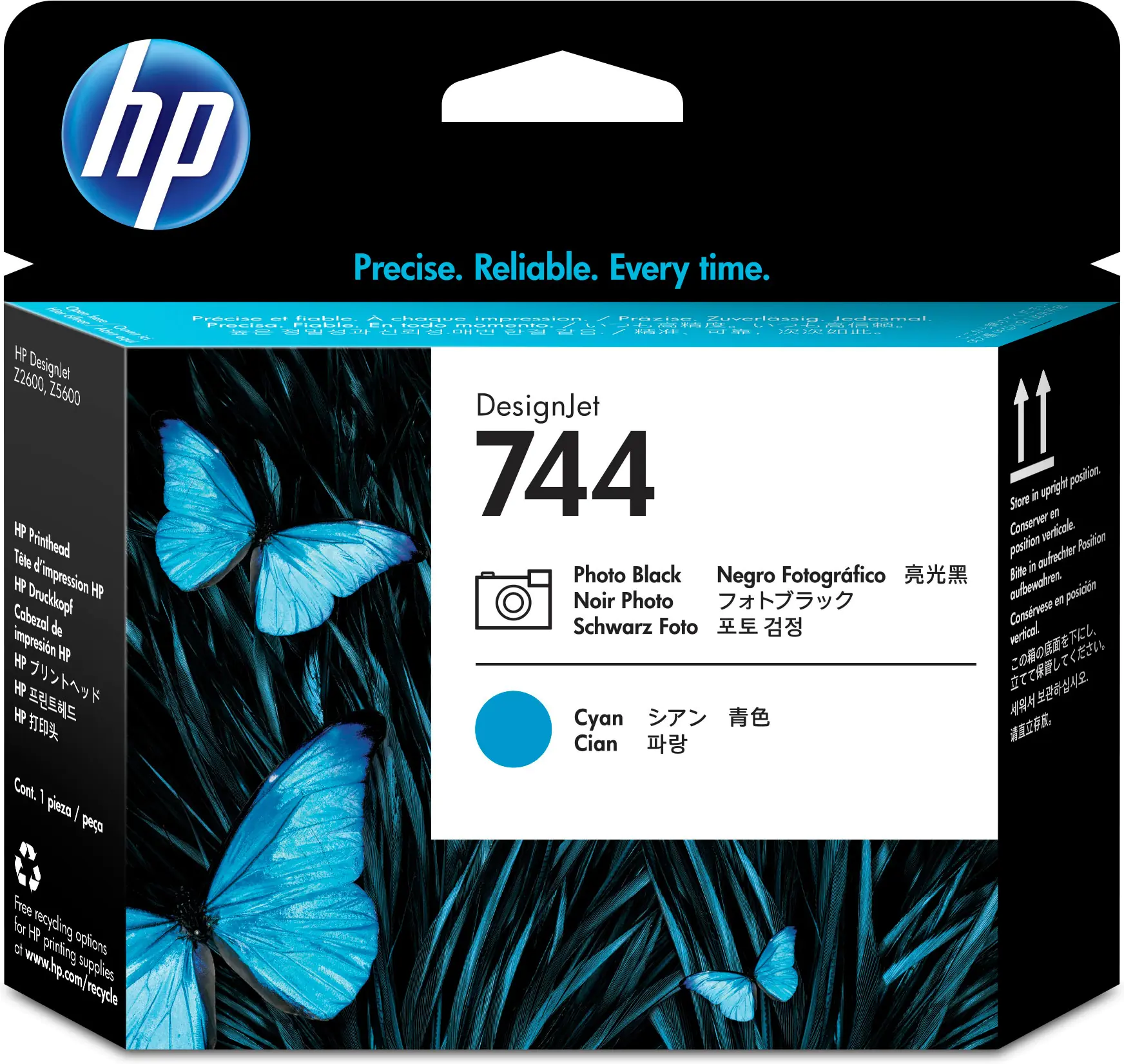 HP 744 - Cyan, Photo schwarz - Druckkopf - für DesignJet HD Pro MFP, Z2600 PostScript, Z5600 PostScript HP 744 - Cyan, Photo schwarz - Druckkopf - für DesignJet HD Pro MFP, Z2600 PostScript, Z5600 PostScript