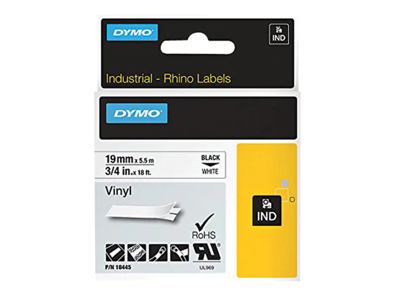 Dymo Vinyl - weiß - Roll (1.9 cm x 5.5 m) 1 Rolle(n) Etiketten S0718620