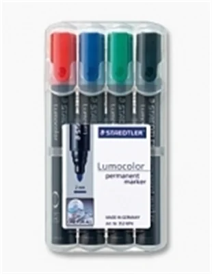STAEDTLER Permanentmarker Lumocolor 352 WP4 2mm sortiert 4 St./Pack.