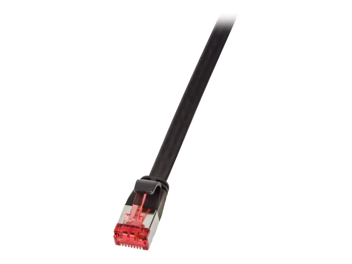 LogiLink SlimLine - Patch-Kabel - RJ-45 (M) bis RJ-45 (M) - 3 m - U/FTP, PiMF - CAT 6 - geformt, ohne Haken, flach - Schwarz