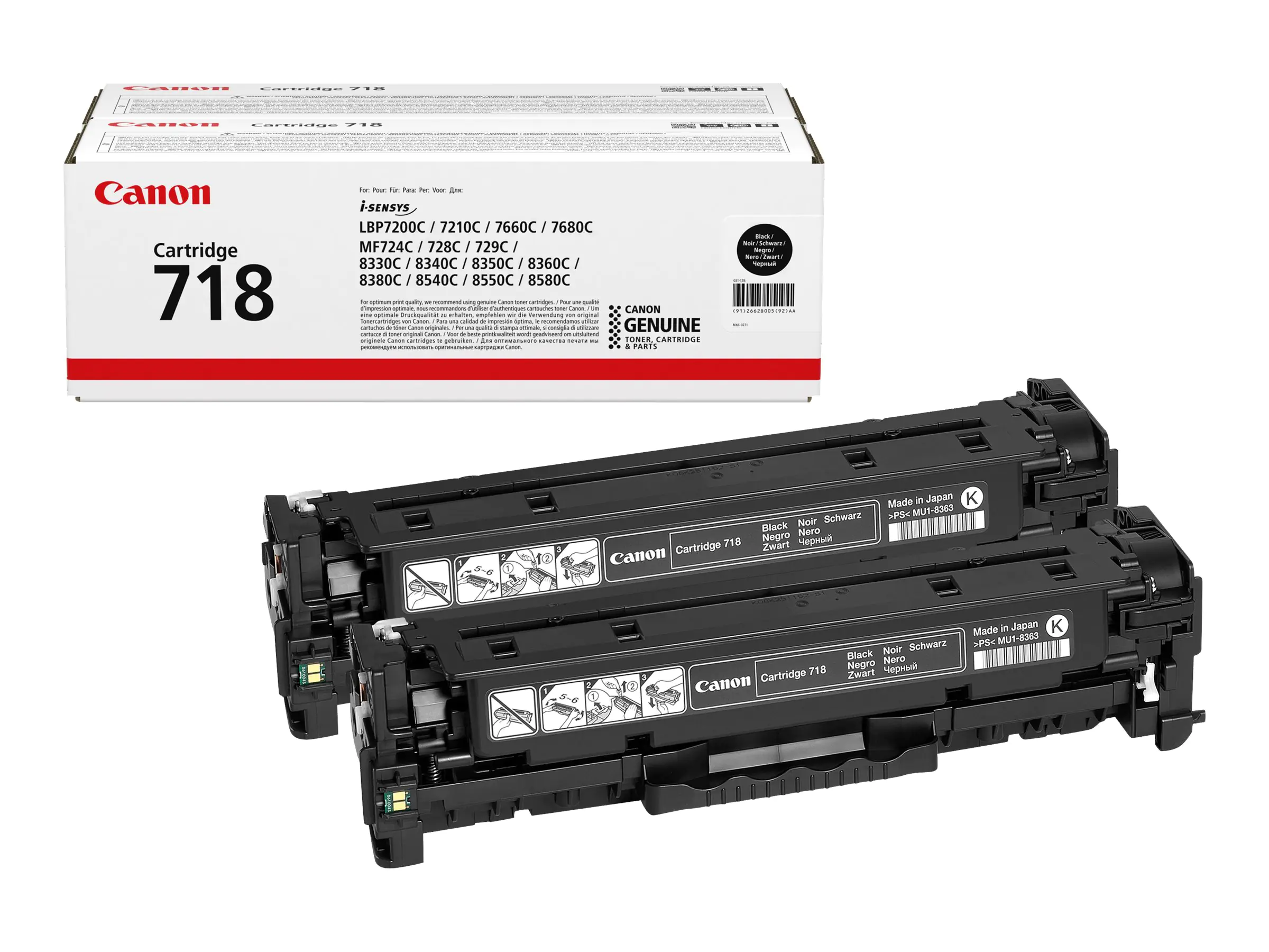 Canon Toner Doppelpack 718 Schwarz - Original - Tonereinheit 2662B005