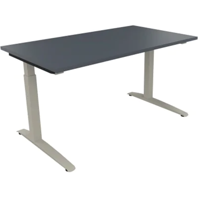 Schreibtisch Kufe Einzels. Quadrat B1400xT800xH650-850 si/Lavagrau Schreibtisch Kufe Einzels. Quadrat B1400xT800xH650-850 si/Lavagrau