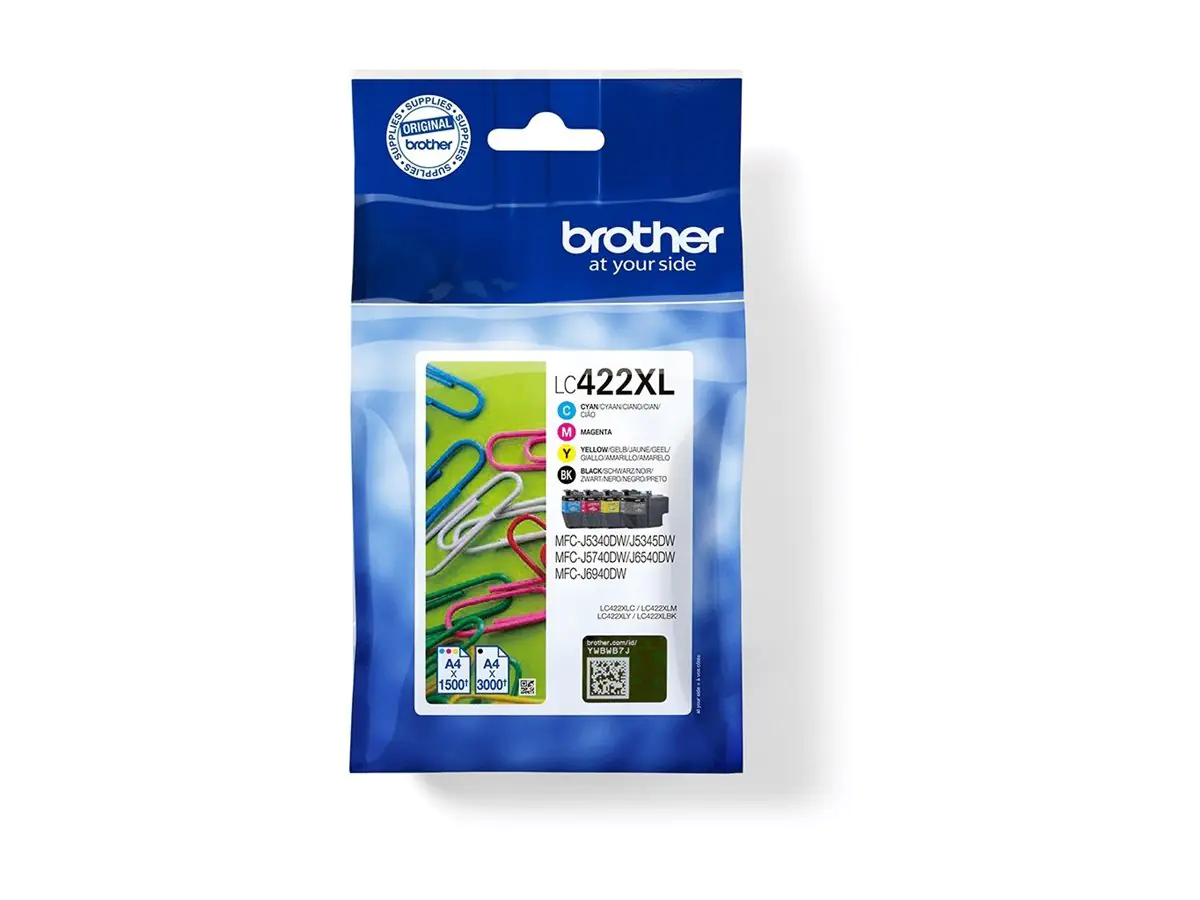Brother LC422XL - 4er-Pack - Schwarz, Gelb, Cyan LC422XLVAL