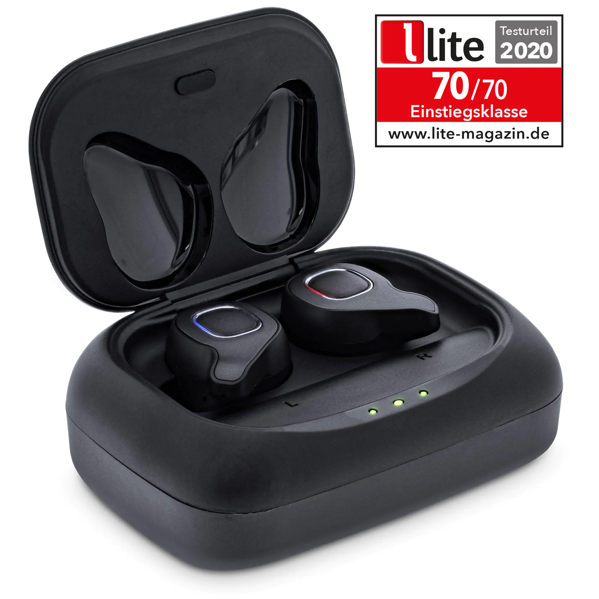 InLine PURE Air TWS - Bluetooth In-Ear Kopfhörer mit TWS - mit Qi-Case PowerBank 55356T