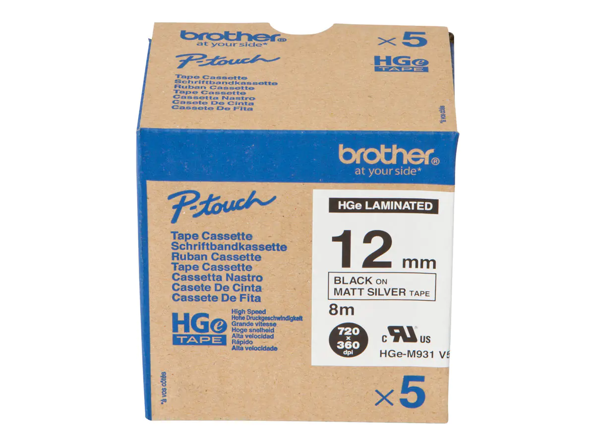Brother HGE-M931V5 - Schwarz auf Silber - Rolle (1,2 cm x 8 m) HGEM931V5