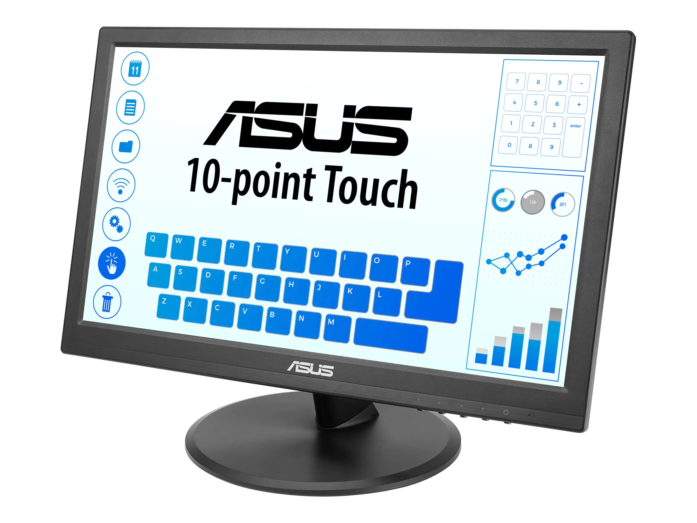 ASUS VT168HR - LED-Monitor - 39.6 cm (15.6") - Touchscreen - 1366 x 768 WXGA @ 60 Hz - TN - 220 cd/m² - 400:1 - 5 ms - HDMI, VGA