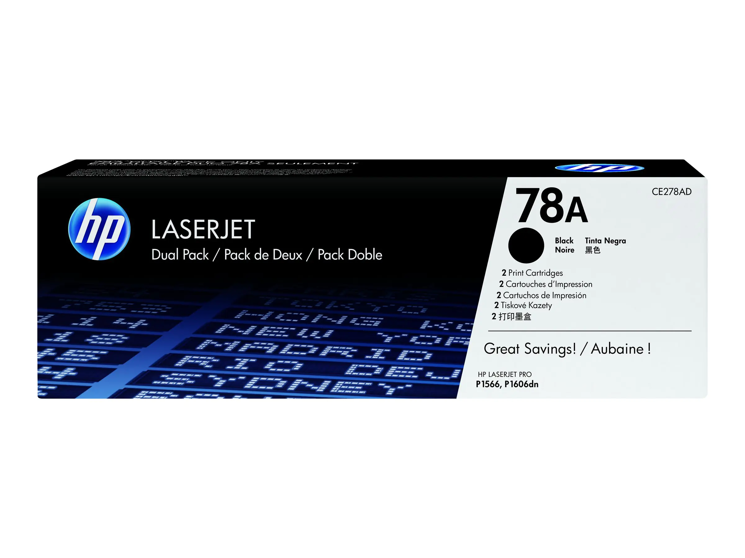 HP 78A 2er-Pack Schwarz Original LaserJet Tonerkartuschen, 4200 Seiten, Schwarz, 2 Stück(e) CE278AD