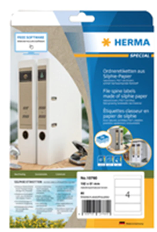 HERMA 10754, Braun, Rechteck, Permanent, 97 x 42,3 mm, A4, Universal