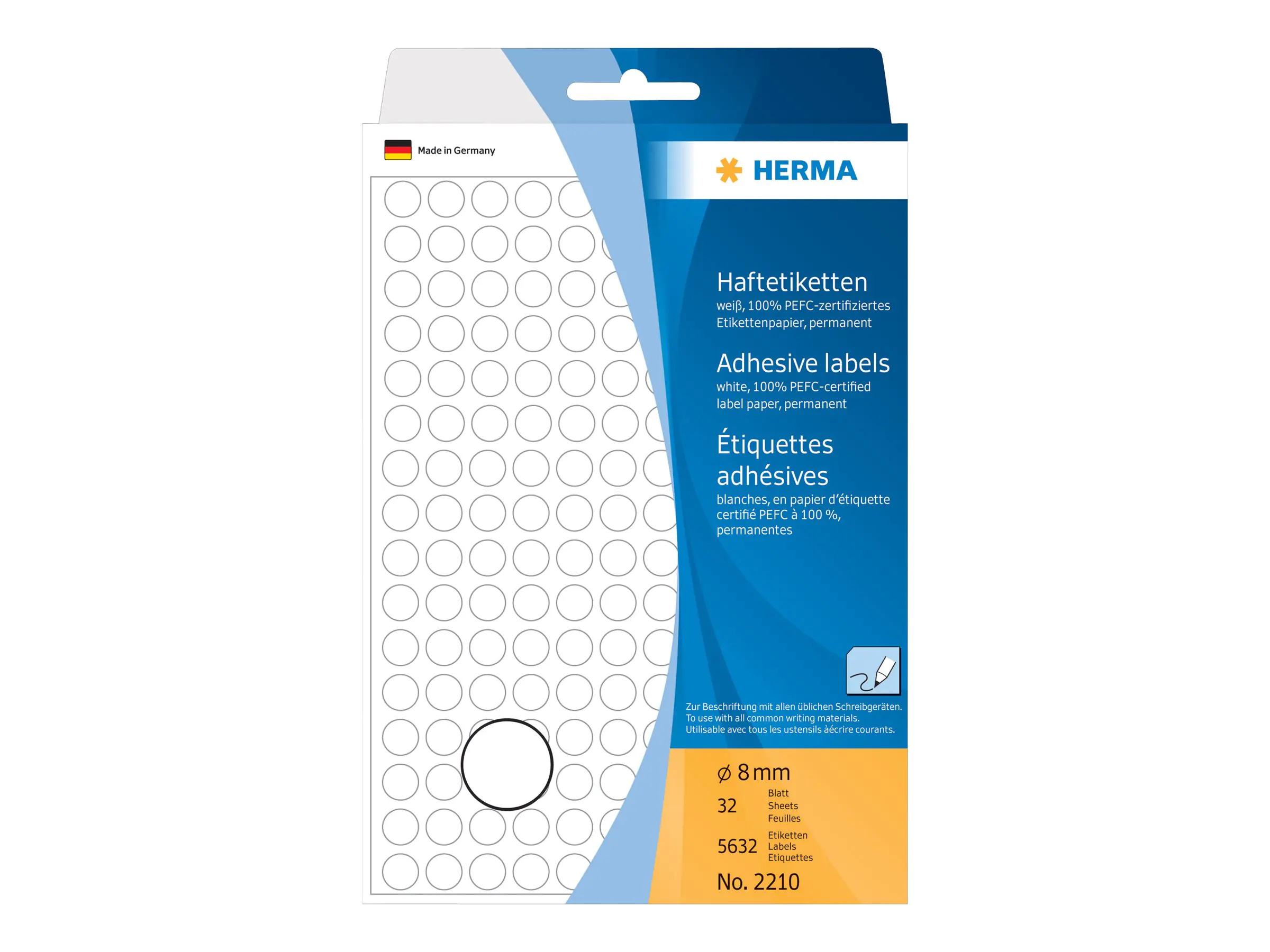 HERMA Markierungspunkt 2210 8mm Papier weiß 5.632 St./Pack.