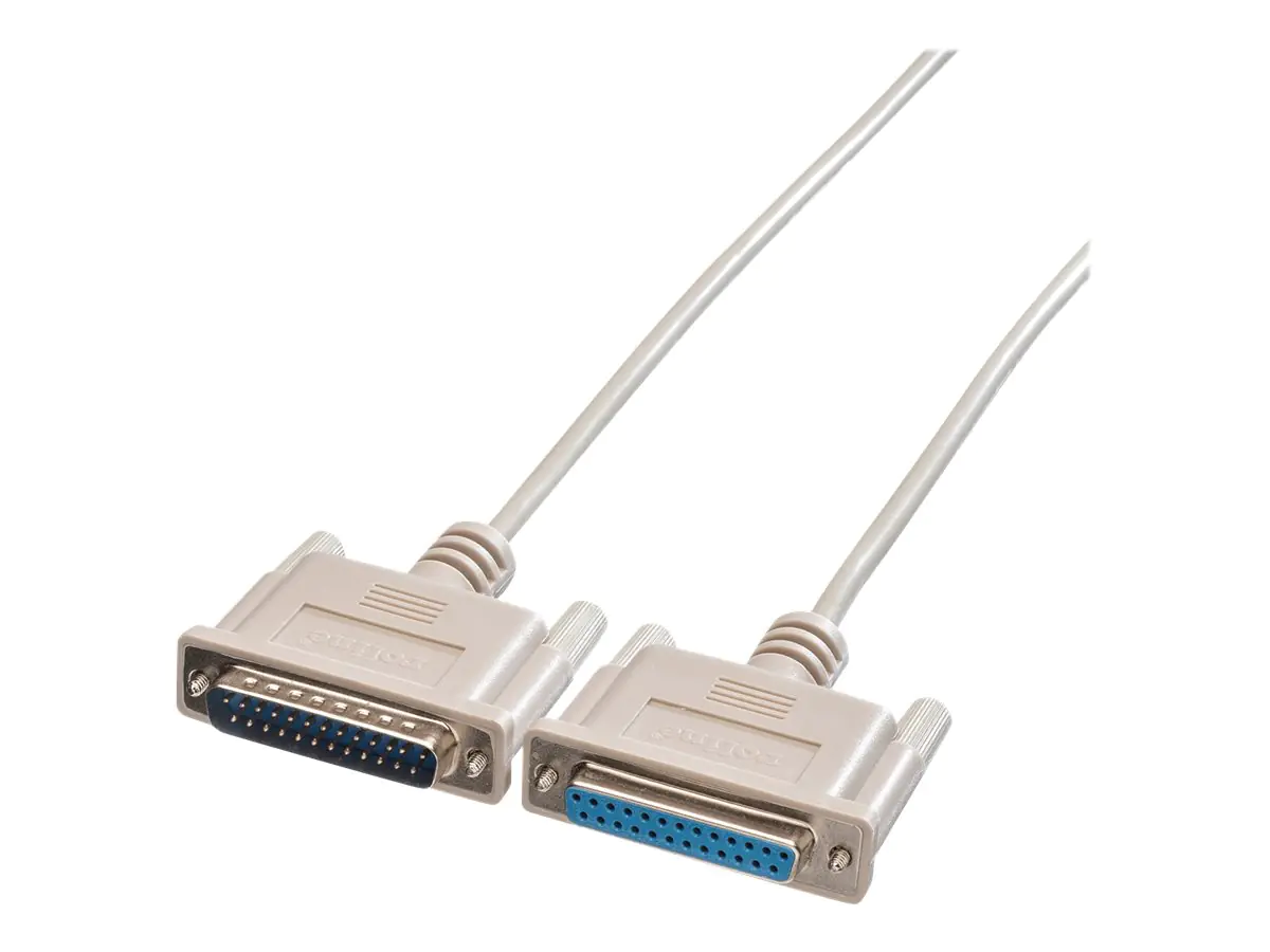 Roline - Kabel seriell - DB-25 (M) zu DB-25 (W) - 1.8 m - geformt, Daumenschrauben - Grau Roline - Kabel seriell - DB-25 (M) zu DB-25 (W) - 1.8 m - geformt, Daumenschrauben - Grau